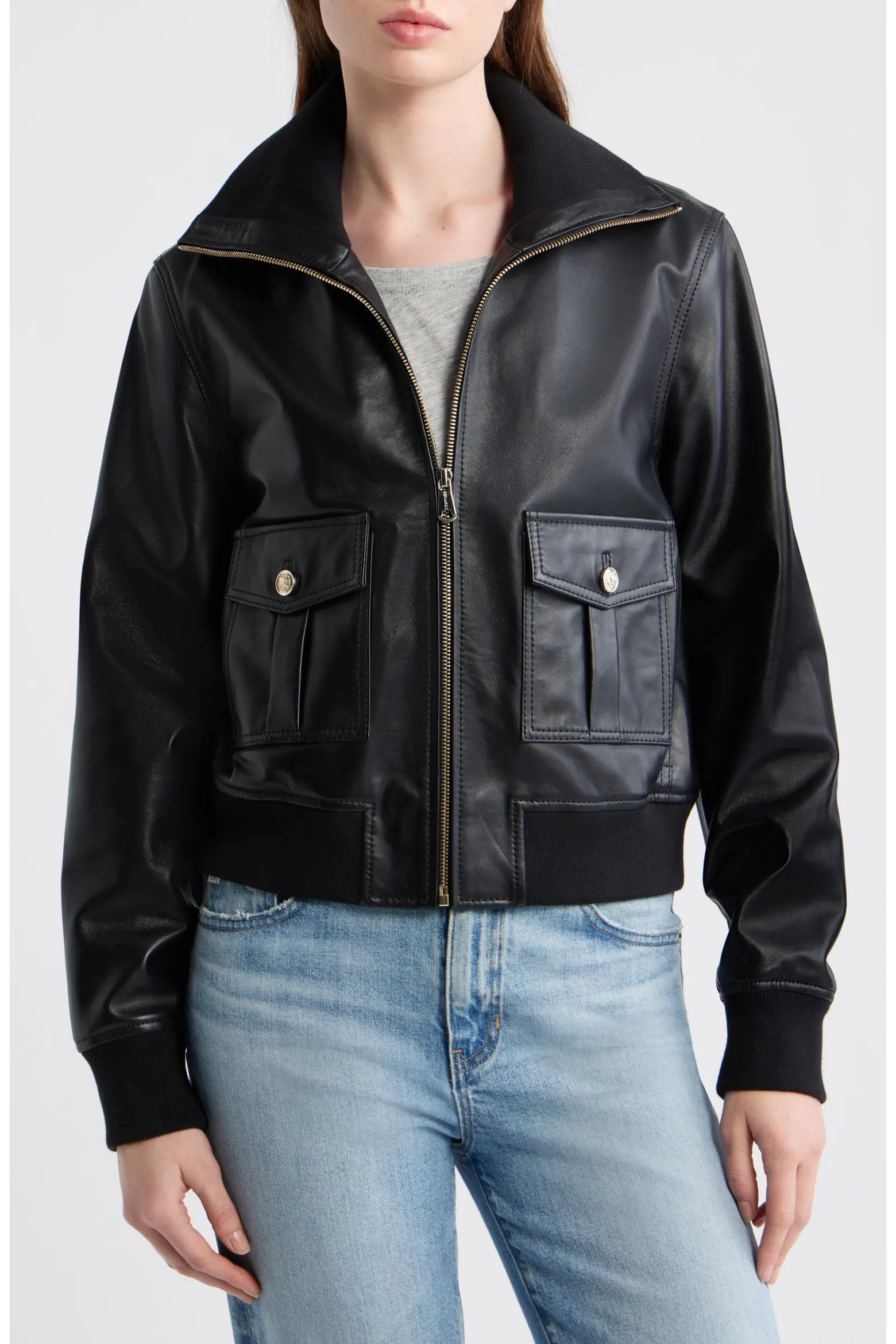 Short Leather Jacket (Women) | Nordstrom | Nordstrom