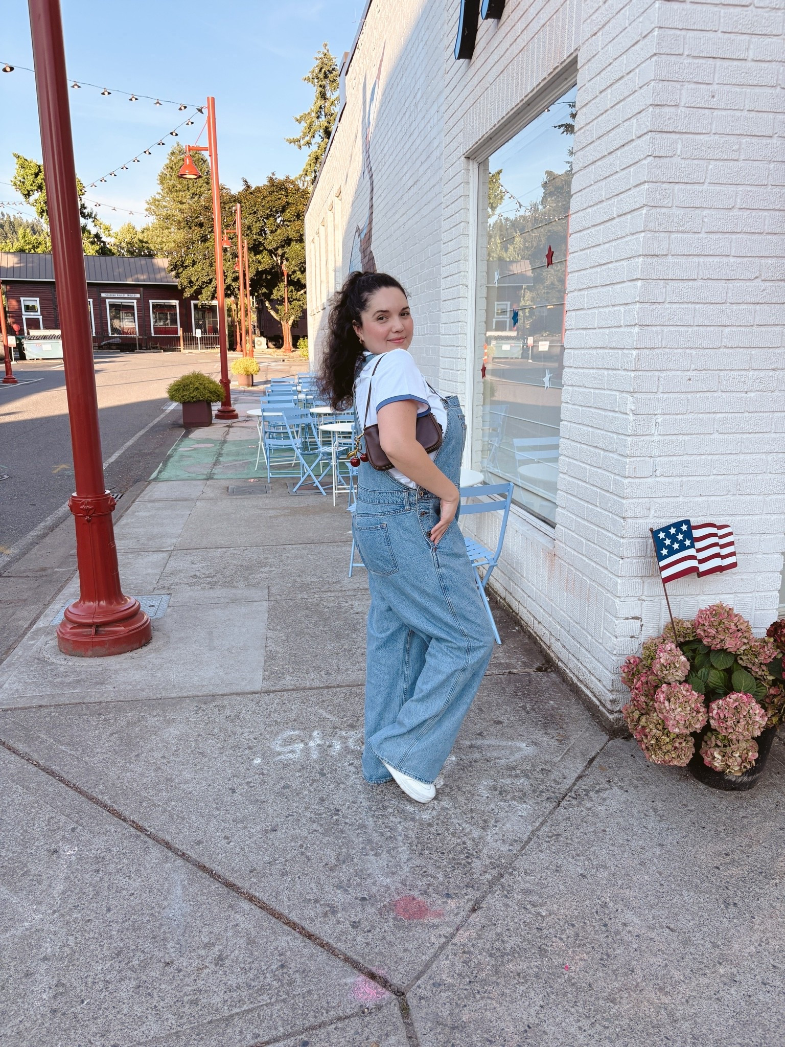 Small town mornings hit different in overalls and white sneakers 🍒 Olde Town Issaquah, you’re giving cozy Americana and I am HERE for it. Wide-leg denim overalls + vintage ringer tee = the easiest outfit formula for a golden hour stroll.

#denimoverAlls #overallsoutfit #wideLegOverAlls #casualstyle #everydayoutfit #ootd #outfitinspo #momstyle #millennialmom #romanticizingreallife #LTK #LTKstyletip #LTKmidsize #liketoknowit #Issaquah #IssaquahWA #PNWstyle #PacificNorthwest #EastsideSeattle #SeattleBlogger #slowliving #cozyoutfit #vintageinspired #americana #instastyle

#LTKdayinmylife #LTKgrwm #LTKootd