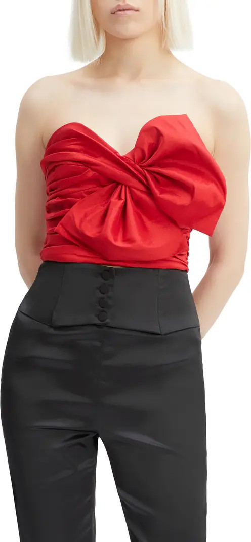 Bardot Lexana Bow Taffeta Bustier Top <br> | Nordstrom | Nordstrom