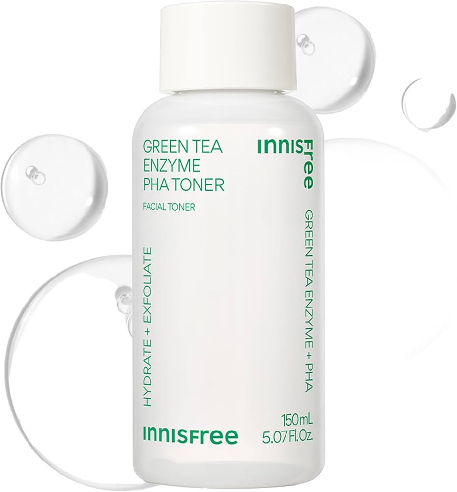 innisfree Green Tea Enzyme PHA Toner with Hyaluronic Acid and Green Tea, Hydrating Korean Toner f... | Amazon (US)