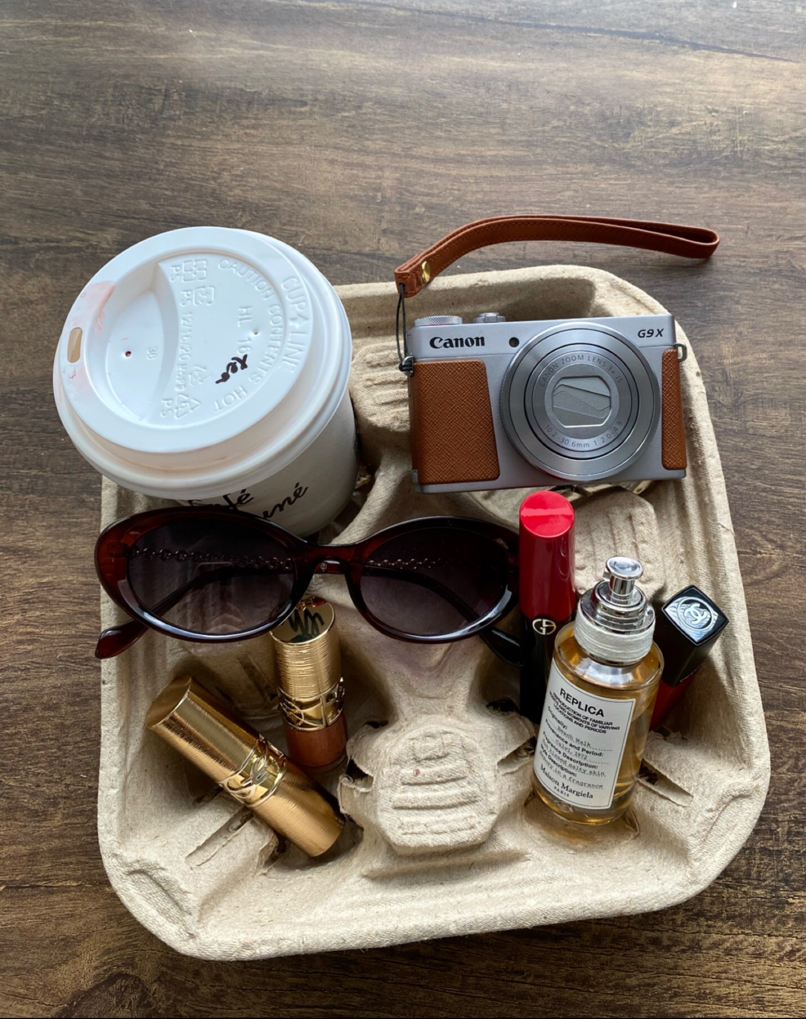 Essentials only 💅🏻💄
.
@yslbeauty Loveshine plumping lip oil gloss & loveshine candy glaze lipstick 
@armanibeauty Lip Power lipstick 
@maisonmargielafragrances Beach Walk perfume
@chanel.beauty Rouge Allure Ink Fusion 
@cafekitsune 
.
.
.
Coffee tray aesthetic, Pinterest girl aesthetic, modeblogger, luxury beauty aesthetic, aesthetic filler pic
#yslbeautyshimmerlip 
#giftedbyyslbeauty 
#giftedbymargielafragrances 
@welovecoco