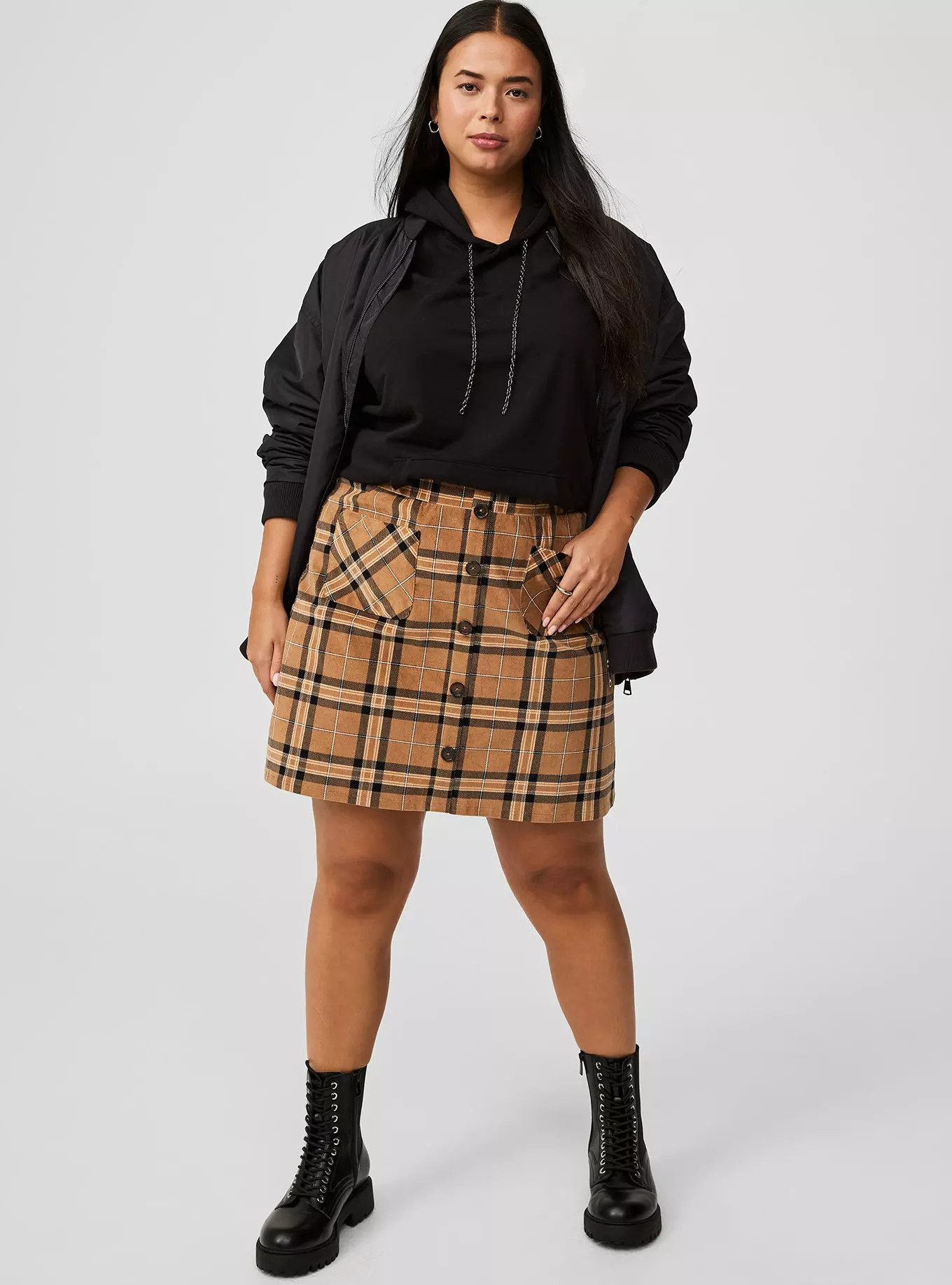 Mini Corduroy Button-Front Skirt | Torrid (US & Canada)