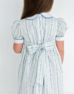 Indigo Vines Smocked Dress | Smockingbird Kids