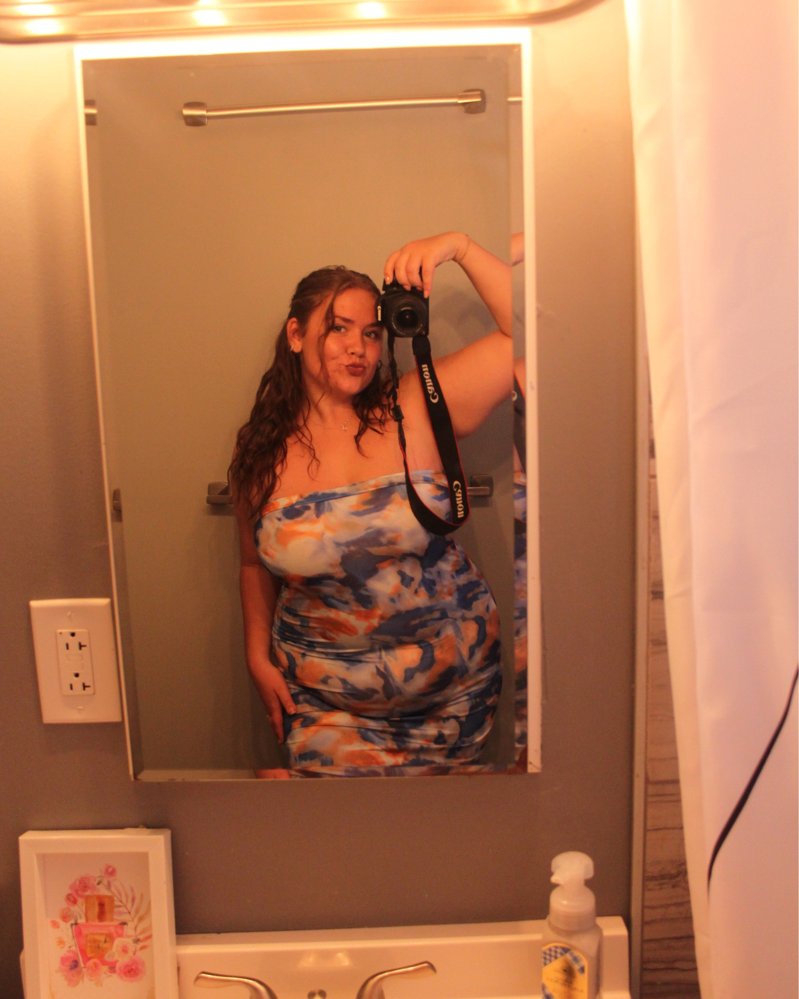 Loving this blue. They have in it a couple different patterns. This pattern was out of stock for a little bit but the other patterns are beautiful too! 

#LTKPlusSize #LTKMidsize #LTKBeauty