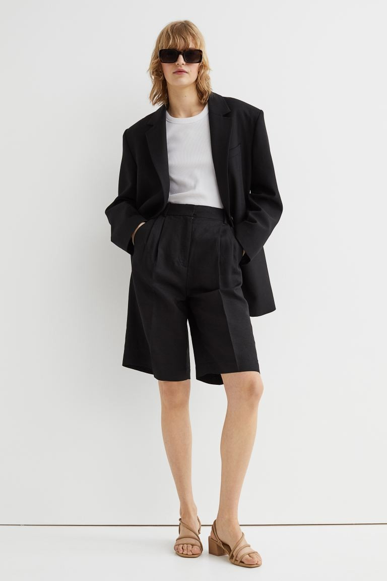 Linen-blend Bermuda Shorts | H&M (US + CA)