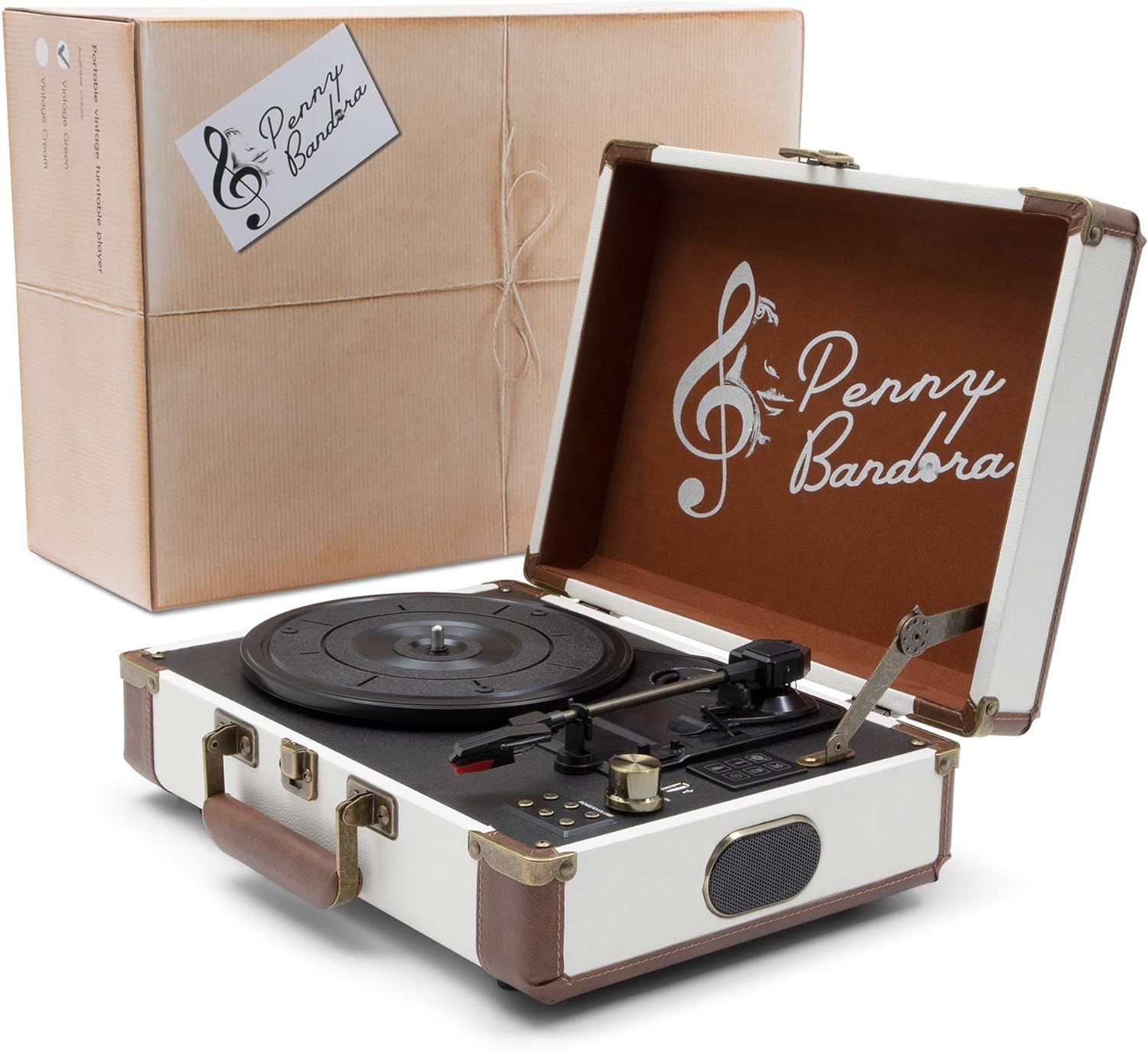 Penny Bandora Portable Vinyl Record Player with Speakers & Bluetooth - Wireless - Retro Vintage S... | Amazon (US)