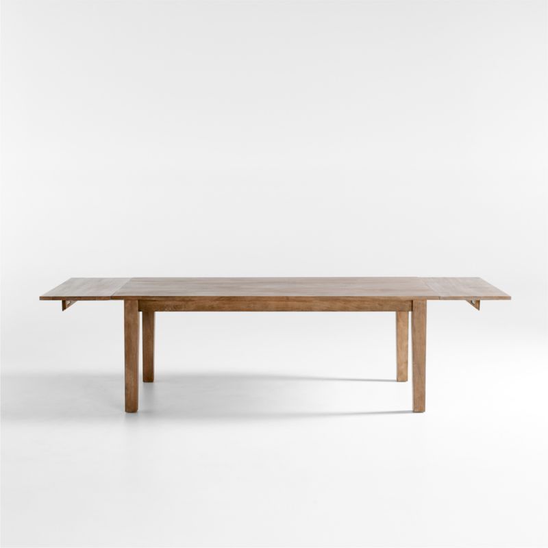 Basque 82"-118" Weathered Light Brown Solid Wood Extendable Dining Table + Reviews | Crate & Barr... | Crate & Barrel