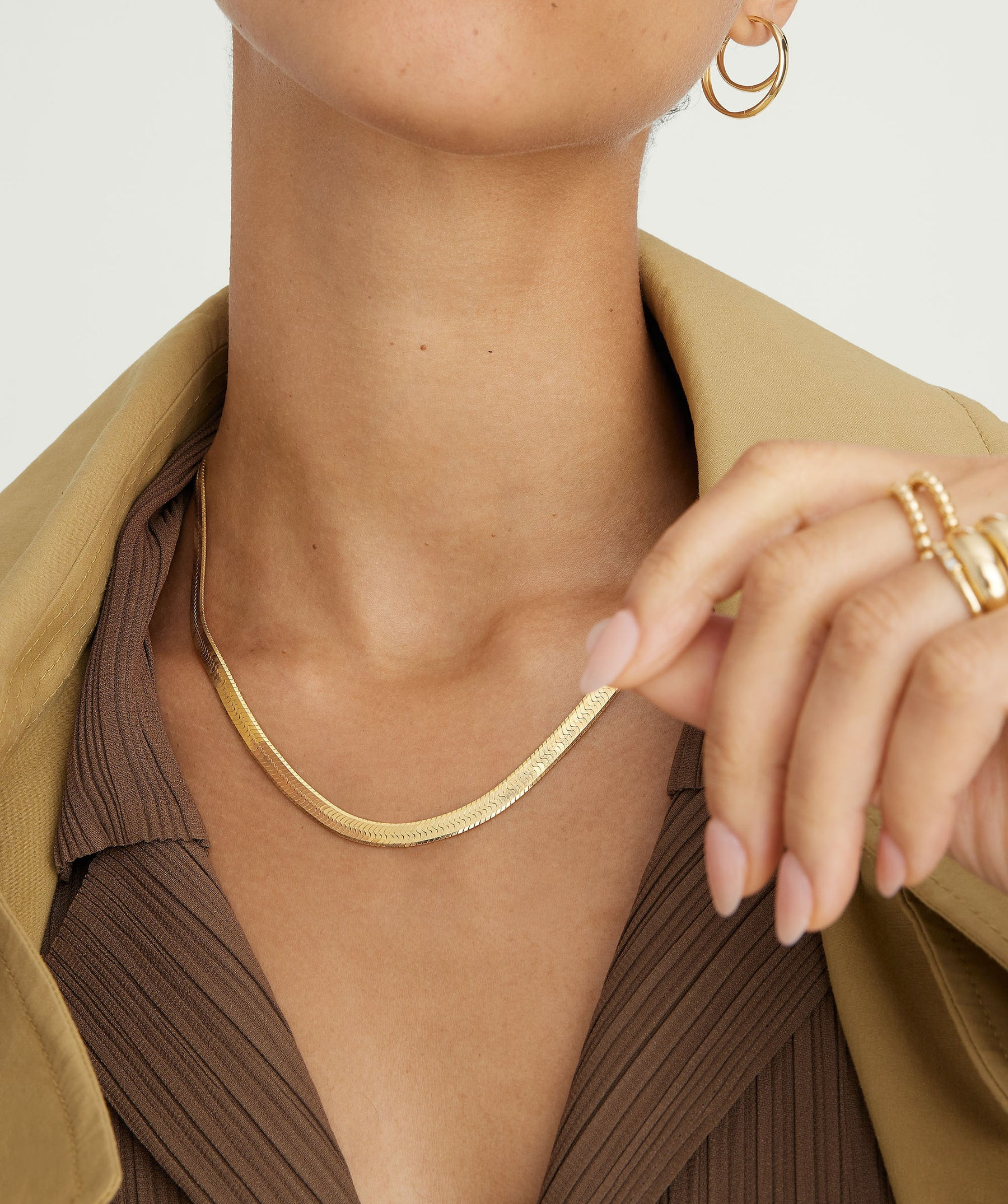 Bold Herringbone Chain Necklace | Mejuri Fine Crew
