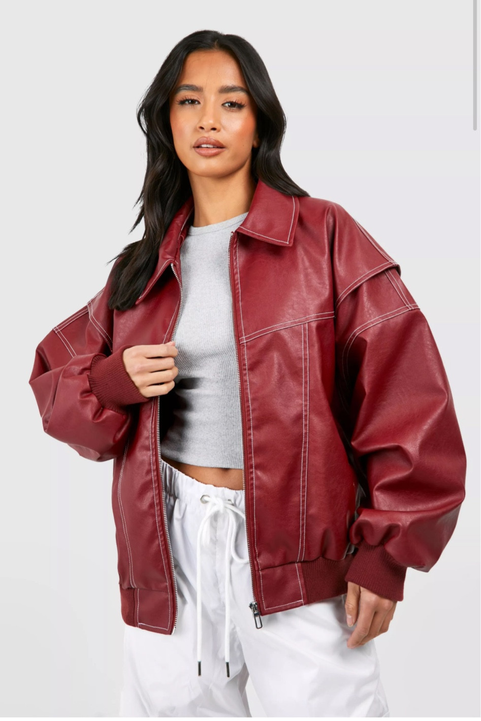 Leather burgundy bomber

#LTKBeauty #LTKStyleTip #LTKFindsUnder50