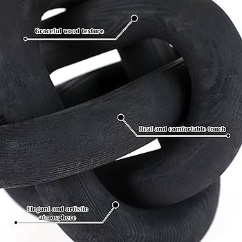 Yalikop 3 Link Wood Knot Decor - Hand Carved Coffee Table Decoration, Boho Chain Link Decor, Mode... | Amazon (US)