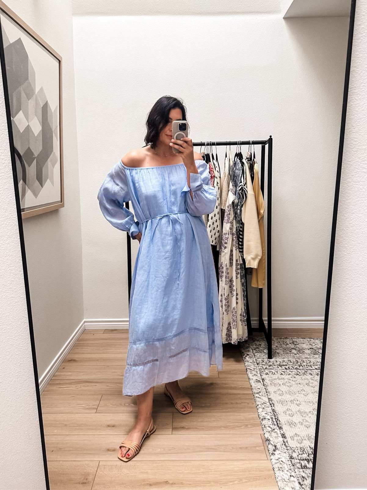 So this dress is 50% off now! If you saw this dress on the blog and liked it, it’s on sale through tomorrow! 

I’m in the medium and it runs generously. It’s a loose fit throughout. I didn’t realize I could wear it off my shoulders and now I love how it looks styled like this. It is long sleeve but it is a lightweight fabric, fully lined so no see thru funny business. 

I've linked a similar one too! 

 #LTKOver40 #LTKSaleAlert #LTKMidsize