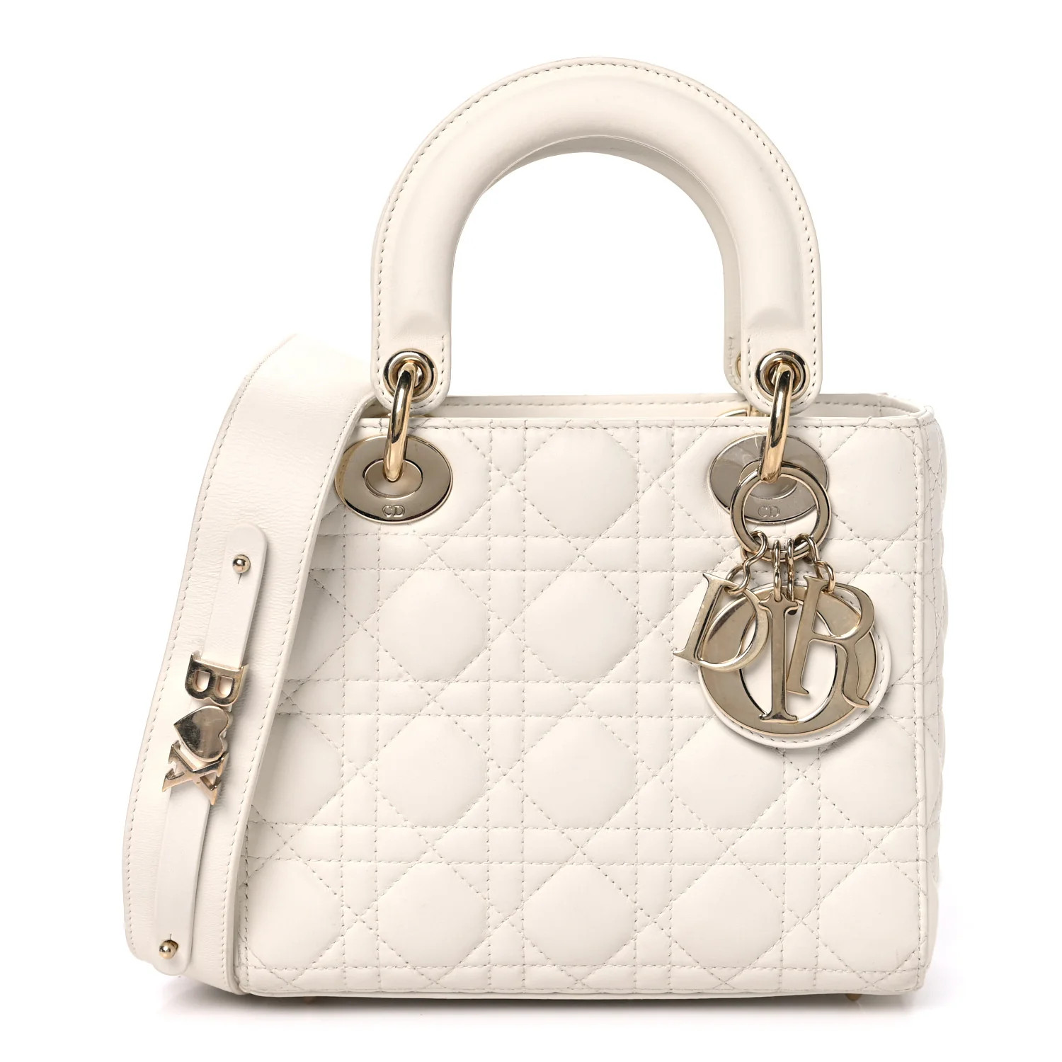 Lambskin Cannage Small My ABCDior Lady Dior White | FASHIONPHILE (US)