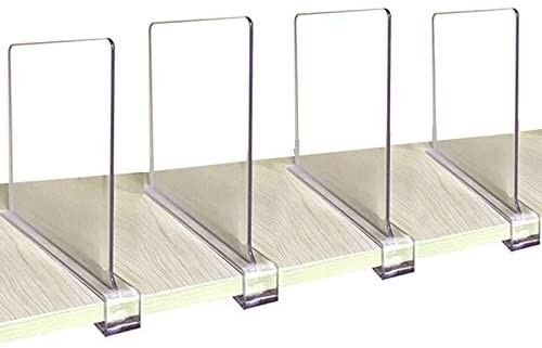 Click for more info about CY craft Acrylic Shelf Dividers for Closets,Wood Shelf Dividers, 4 PCS Clear Shelf Separators,Per...