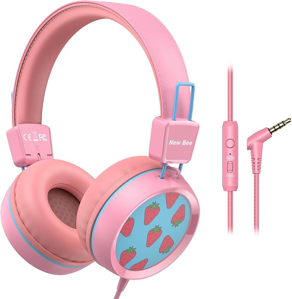 New bee Kids Headphones for School with Microphone KH20 Wired HD Stereo Safe Volume Limited 85dB/... | Amazon (US)