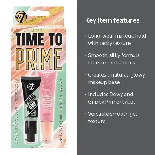 w7 Time to Prime - Dewy Primer and Grippy Primer Gel Texture | Walmart (US)