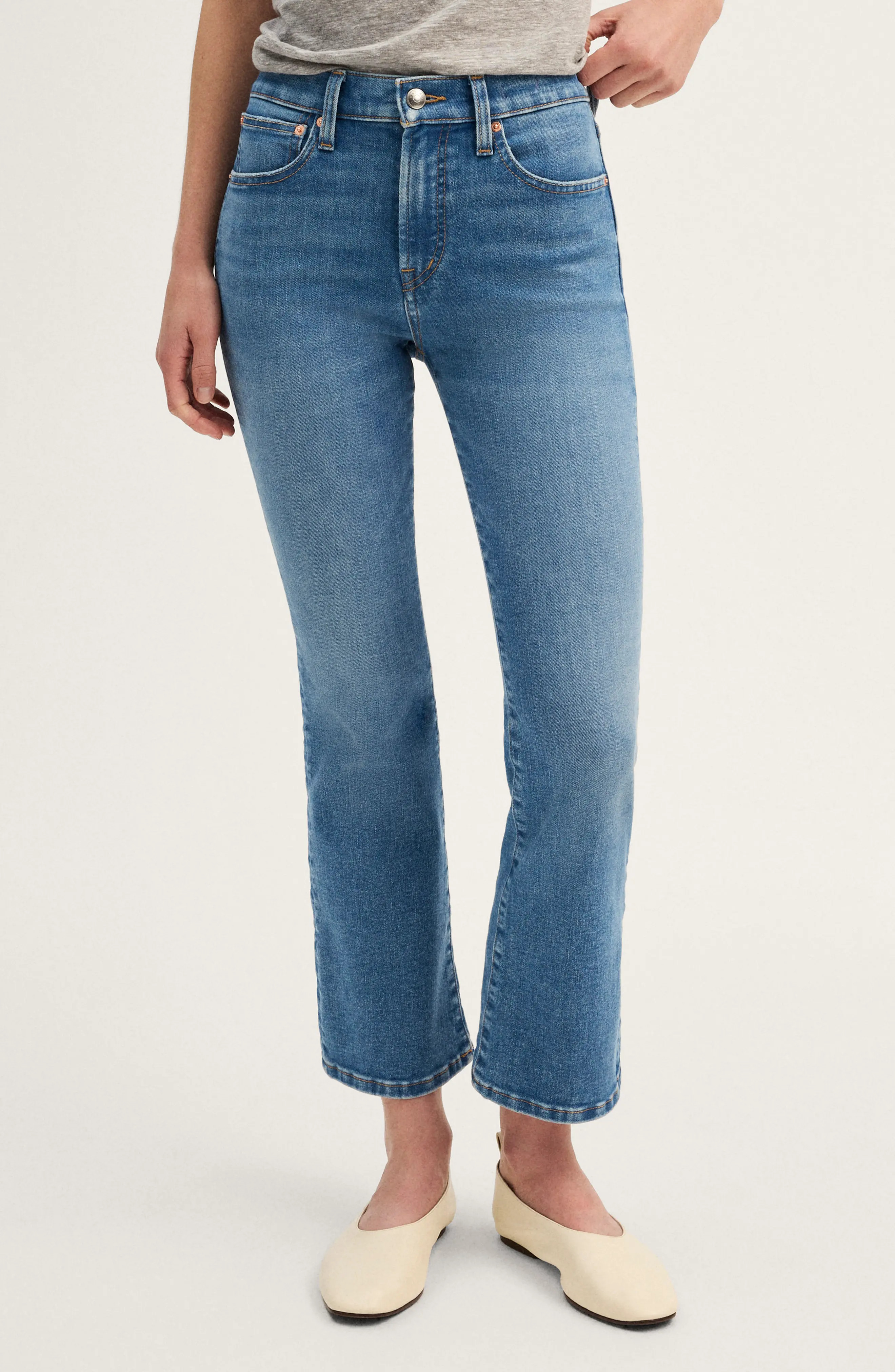 Madewell The Flare Super Stretch Crop Jeans in Midvale Wash at Nordstrom, Size 28 | Nordstrom
