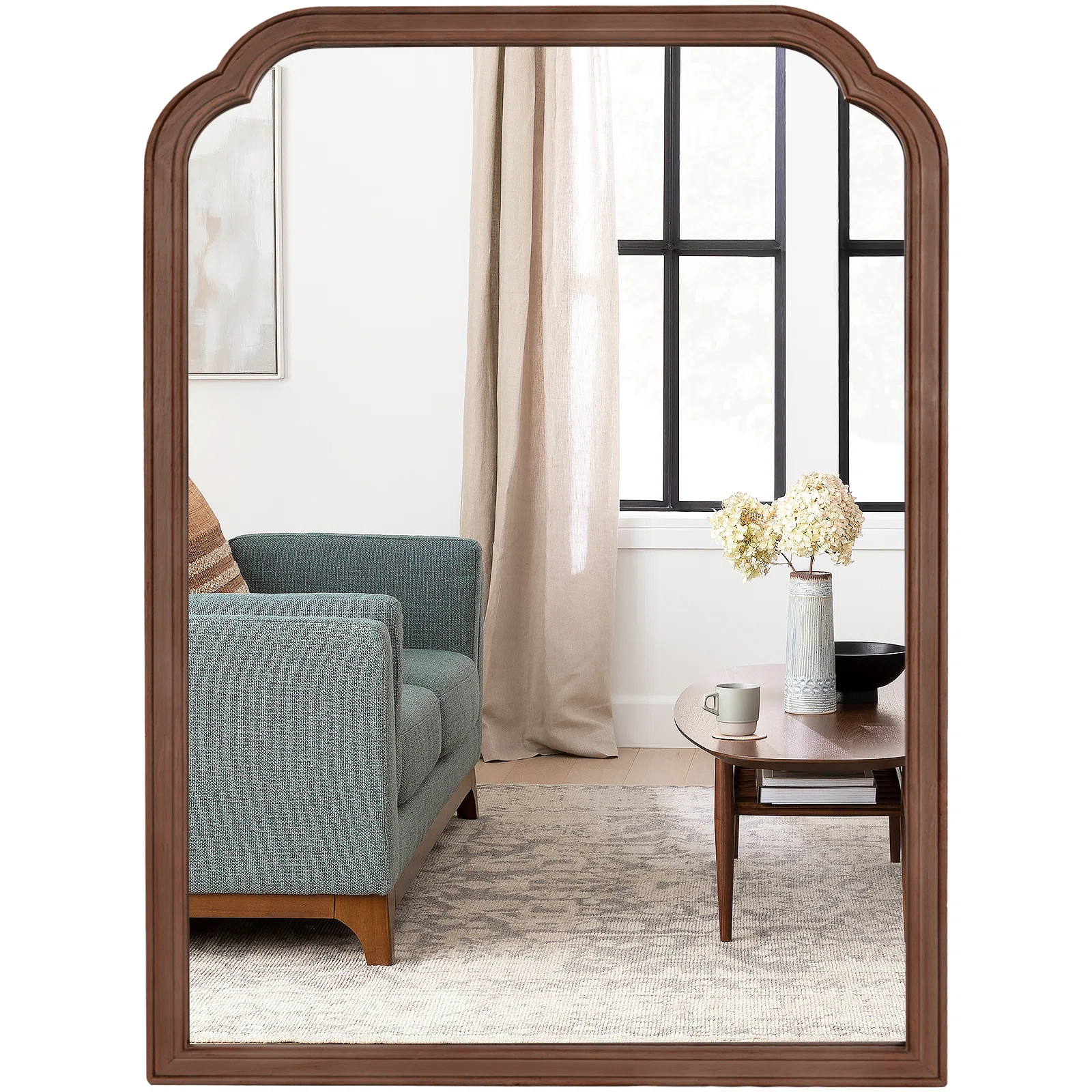 Winston Porter Ancalin Wood Accent Wall Mirror for Bathroom Bedroom Decorative Mirror & Reviews |... | Wayfair North America