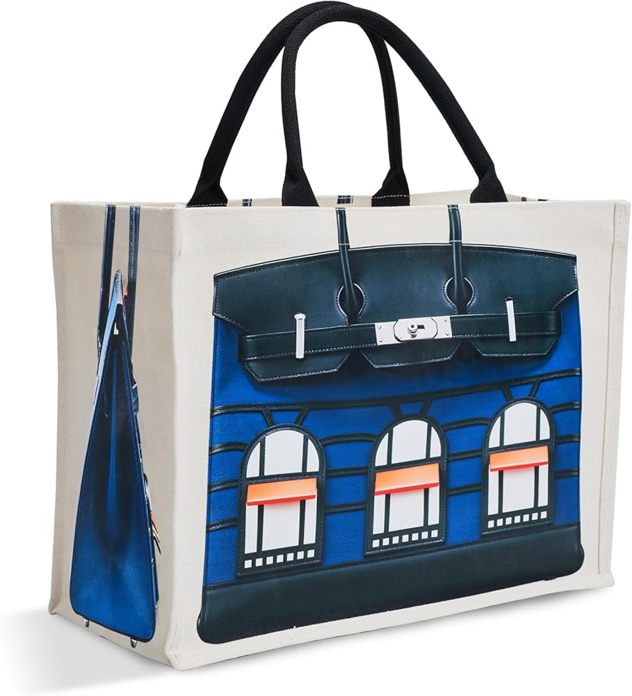 16oz Sturdy Canvas Tote Bag for Women, Luxury Illusion Print Handbag, Unique Bridesmaid Gift & Wo... | Amazon (US)