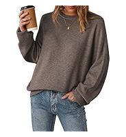 Arach&Cloz Women's Wool Blend Oversized Sweaters Crewneck Casual Fall Outfits Fashion Tops | Amazon (US)