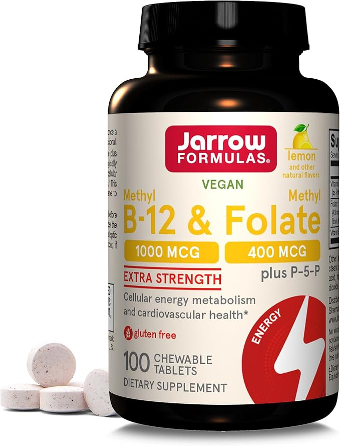 Jarrow Formulas Methyl B-12 1000 MCG and Methyl Folate 400 MCG, Extra Strength, Cellular Energy M... | Amazon (US)