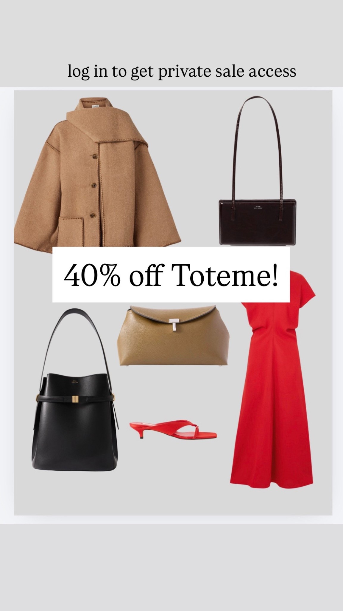 40% off toteme classics! Run! Make sure you're logged in to access the private sale!