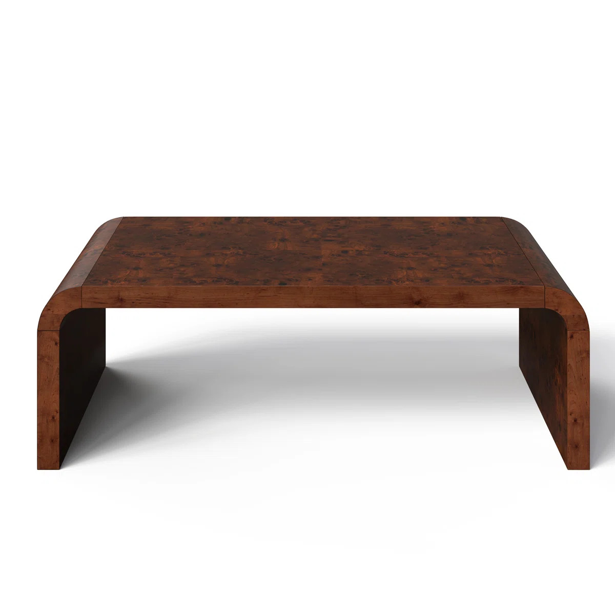 Kievie 48" W Burl Wood Coffee Table – Handcrafted Elegance with Sleek Curves | Wayfair North America