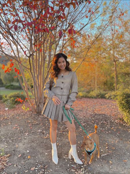 Matching plaid cropped jacket and skort for Thanksgiving dinner outfit idea from Rihoas - use code NGLE15 for 20% off during Black Friday 🥳🫶

I’m wearing size small in cropped plaid top and XS in plaid pleated skort 🤎



#LTKHoliday #LTKstyletip #LTKGiftGuide