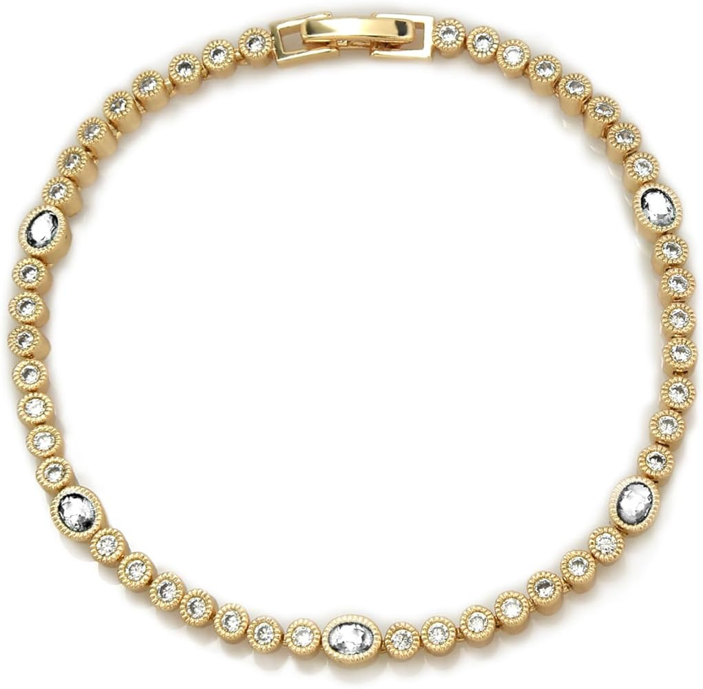 Gold Bracelets for Women, 3mm Cubic Zirconia Tennis Bracelet 7 Inch Gold Jewelry | Amazon (US)
