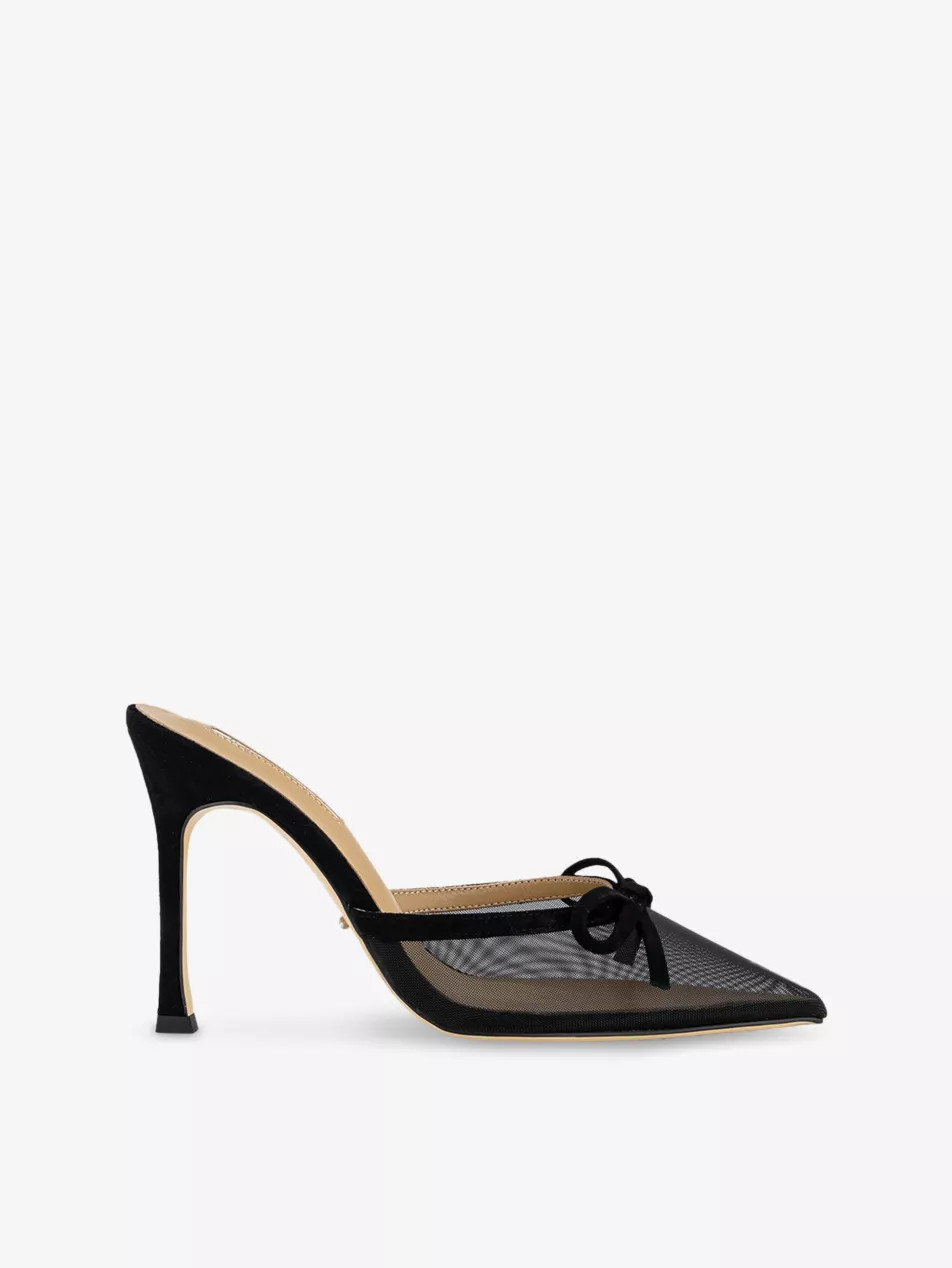 Aroma Mesh And Suede Heeled Mules | Selfridges