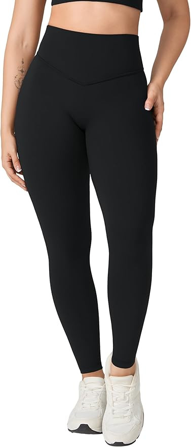 Hugcurve No Front Seam Full Length High Waisted Workout Leggings for Women Buttery Yoga Pants Ath... | Amazon (US)
