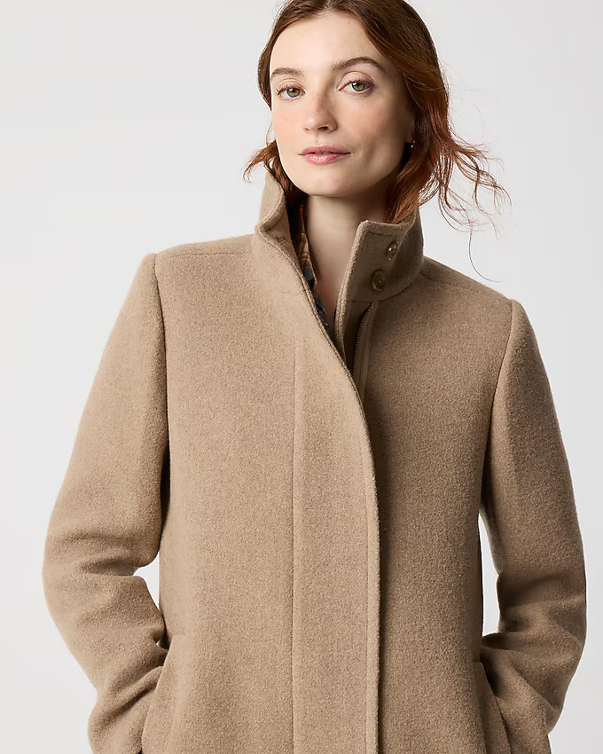 City coat with button neck | J.Crew Factory