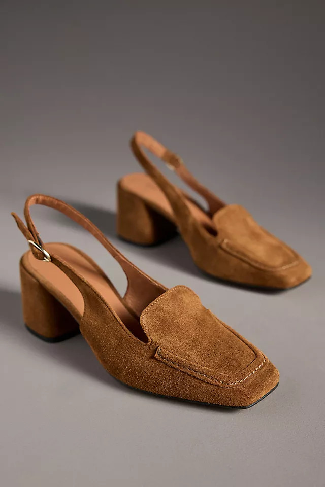 Slingback Loafer Block Heels | Anthropologie (US)