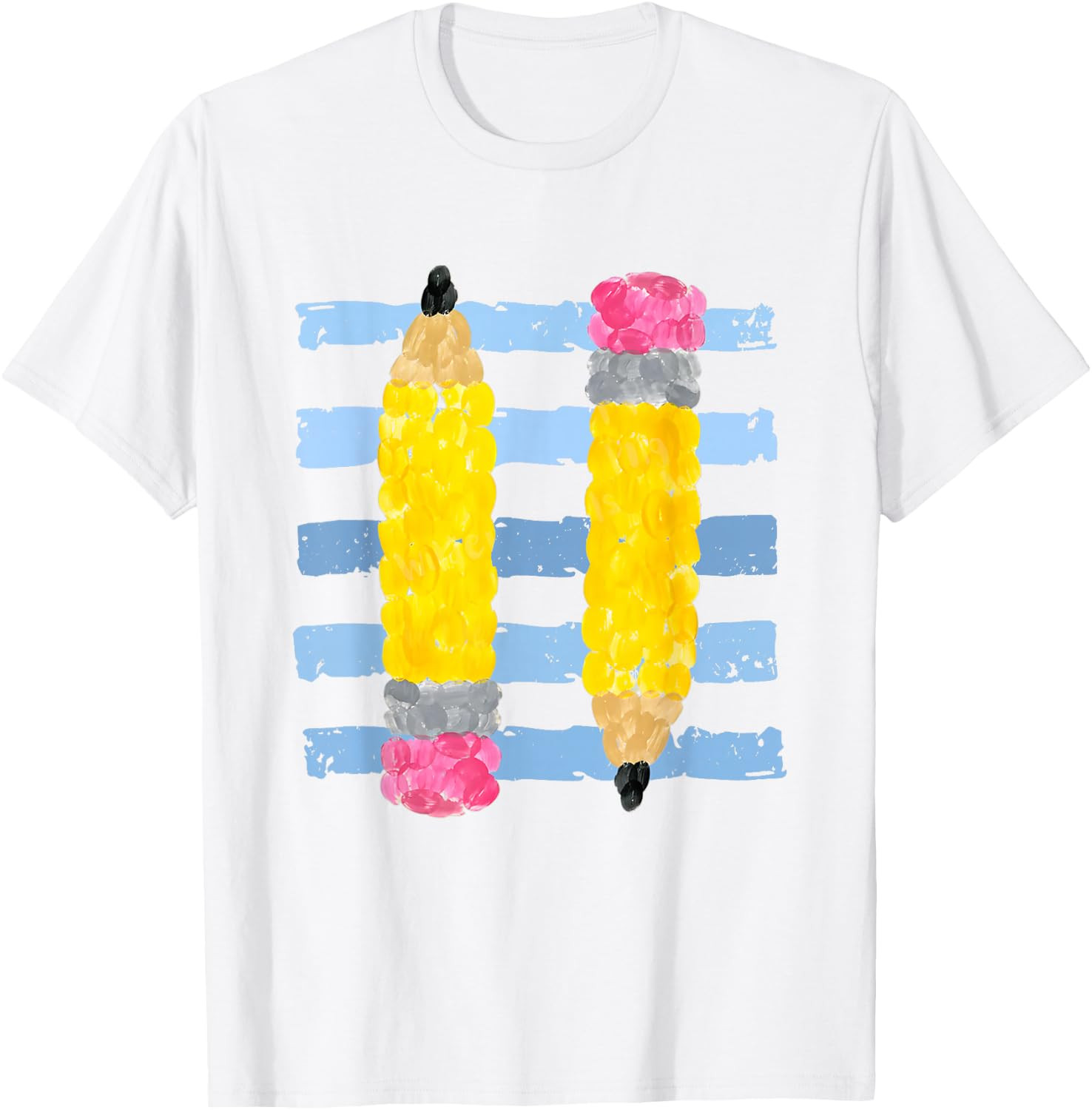 Pencil Stripes Fall Teacher Students Back to School T-Shirt | Amazon (US)