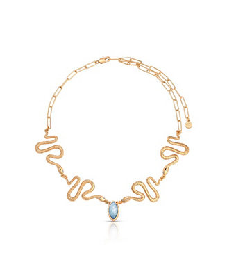 Gold-Plated Imitation Pearl Serpentina Choker Necklace | Macy's
