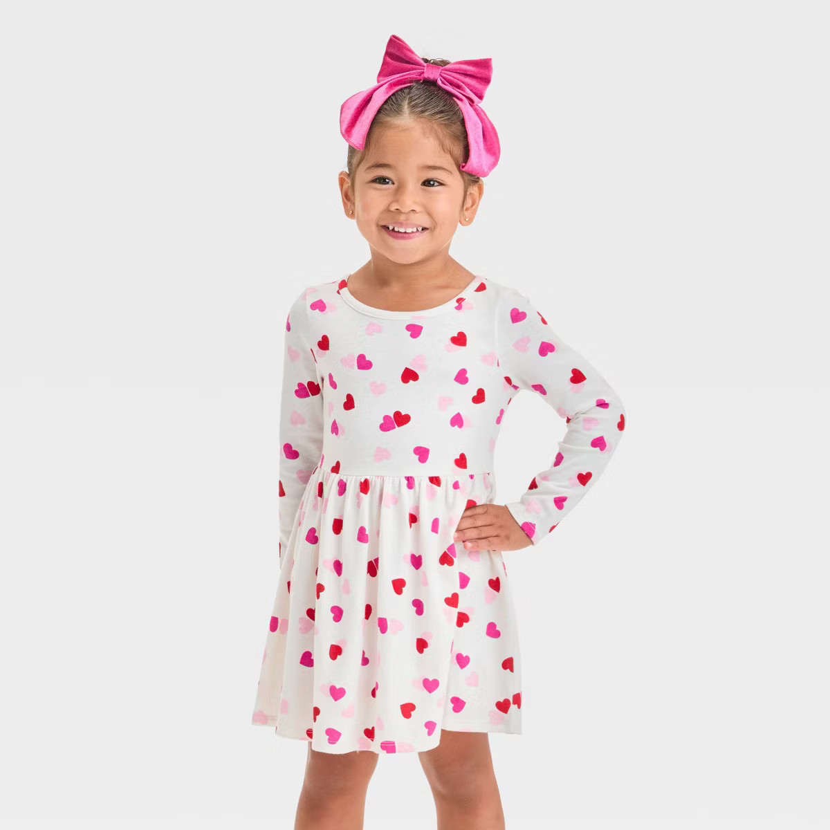 Toddler Girls' Printed Long Sleeve Dress - Cat & Jack™ | Target