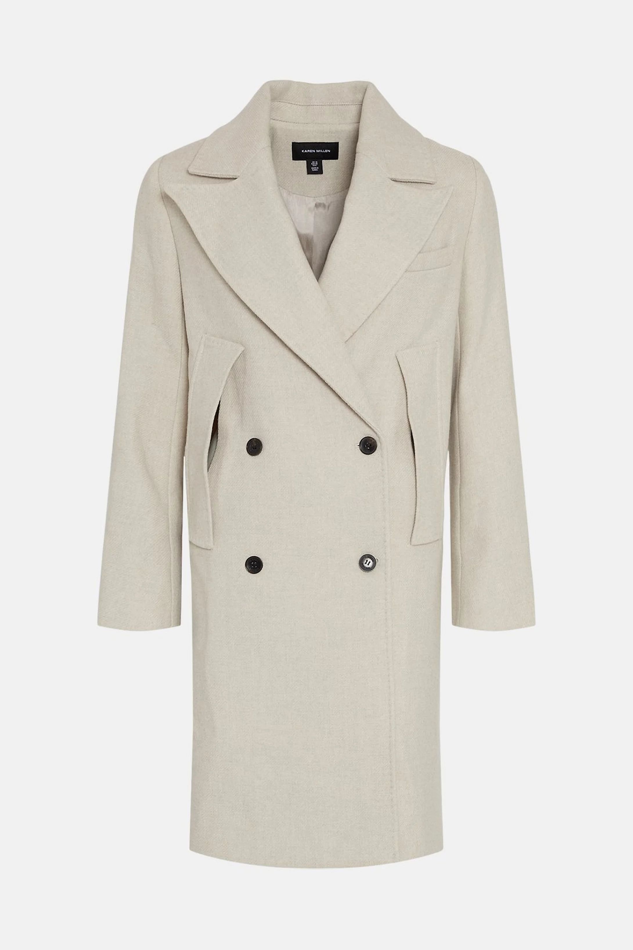 Italian Wool Double Face Db Cape Over Coat | Karen Millen UK & IE