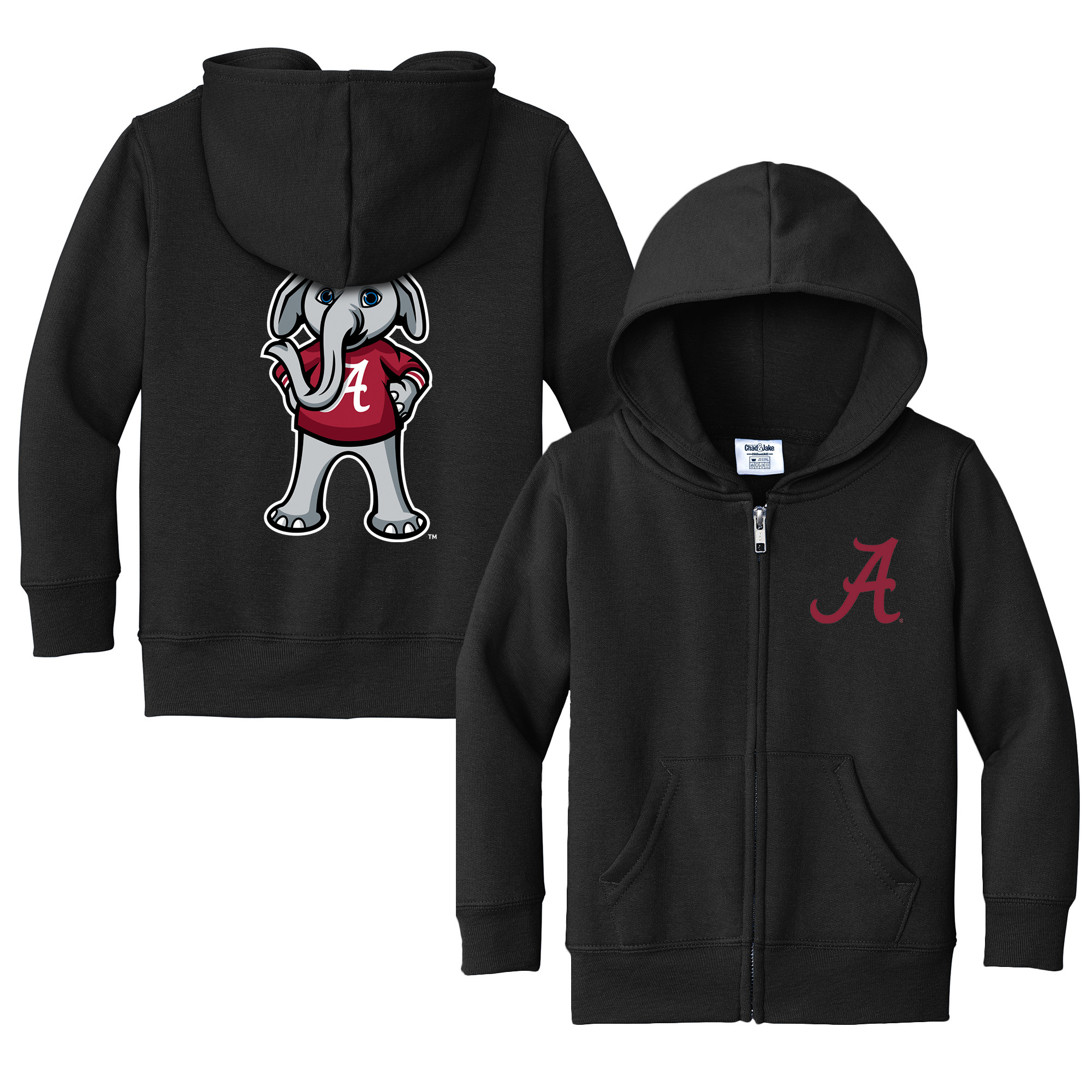 Toddler Chad & Jake Black Alabama Crimson Tide Logo Full-Zip Hoodie Jacket | Fanatics