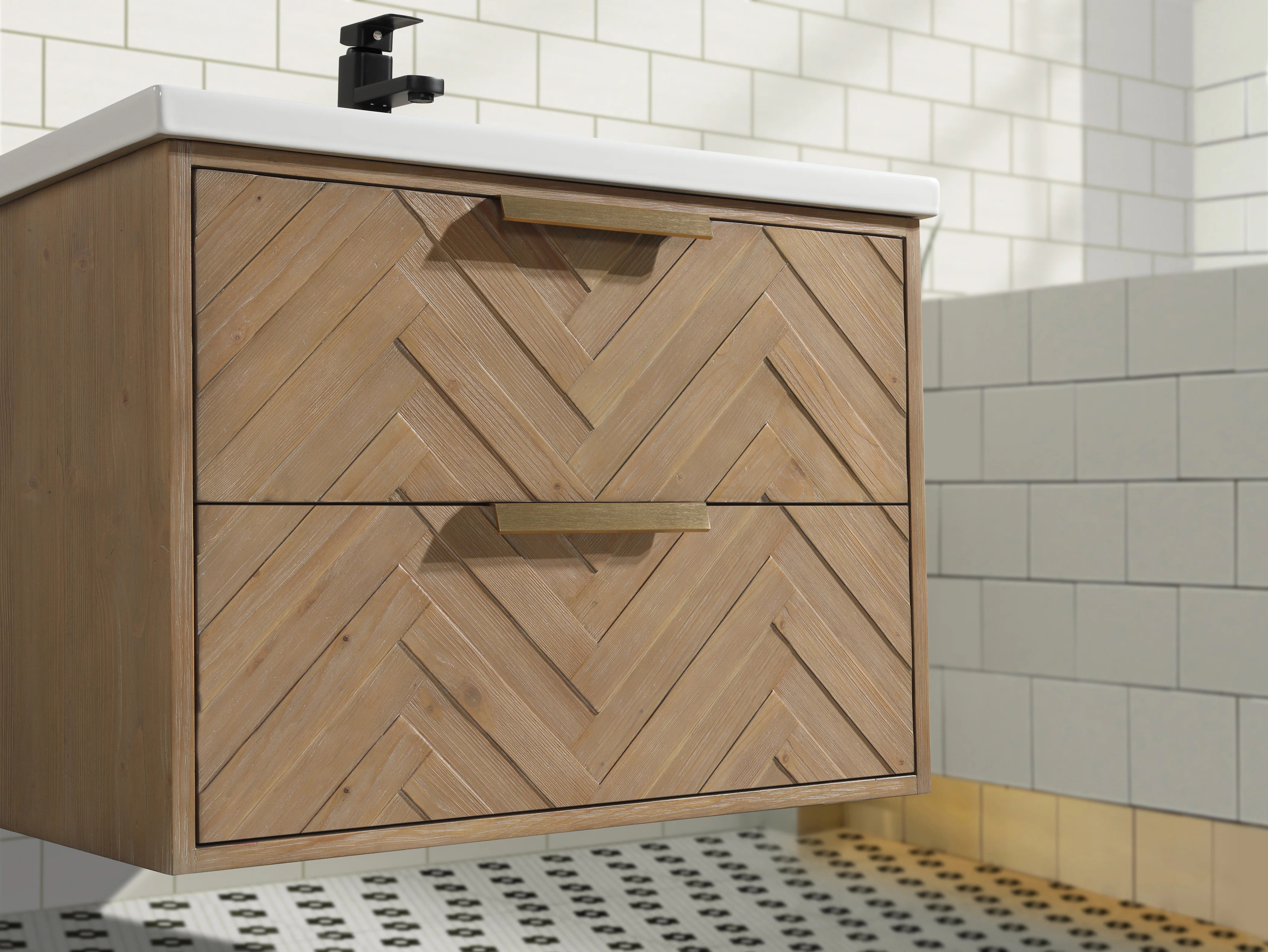 Carlsbad 30" Floating Bathroom Vanity Weathered Fir | Wayfair North America