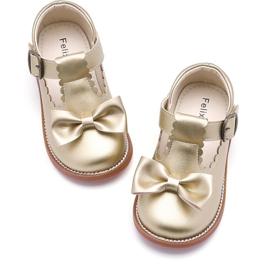 Felix & Flora Toddler Little Girl Mary Jane Dress Shoes - Ballet Flats for Girl Party School Shoe... | Amazon (US)