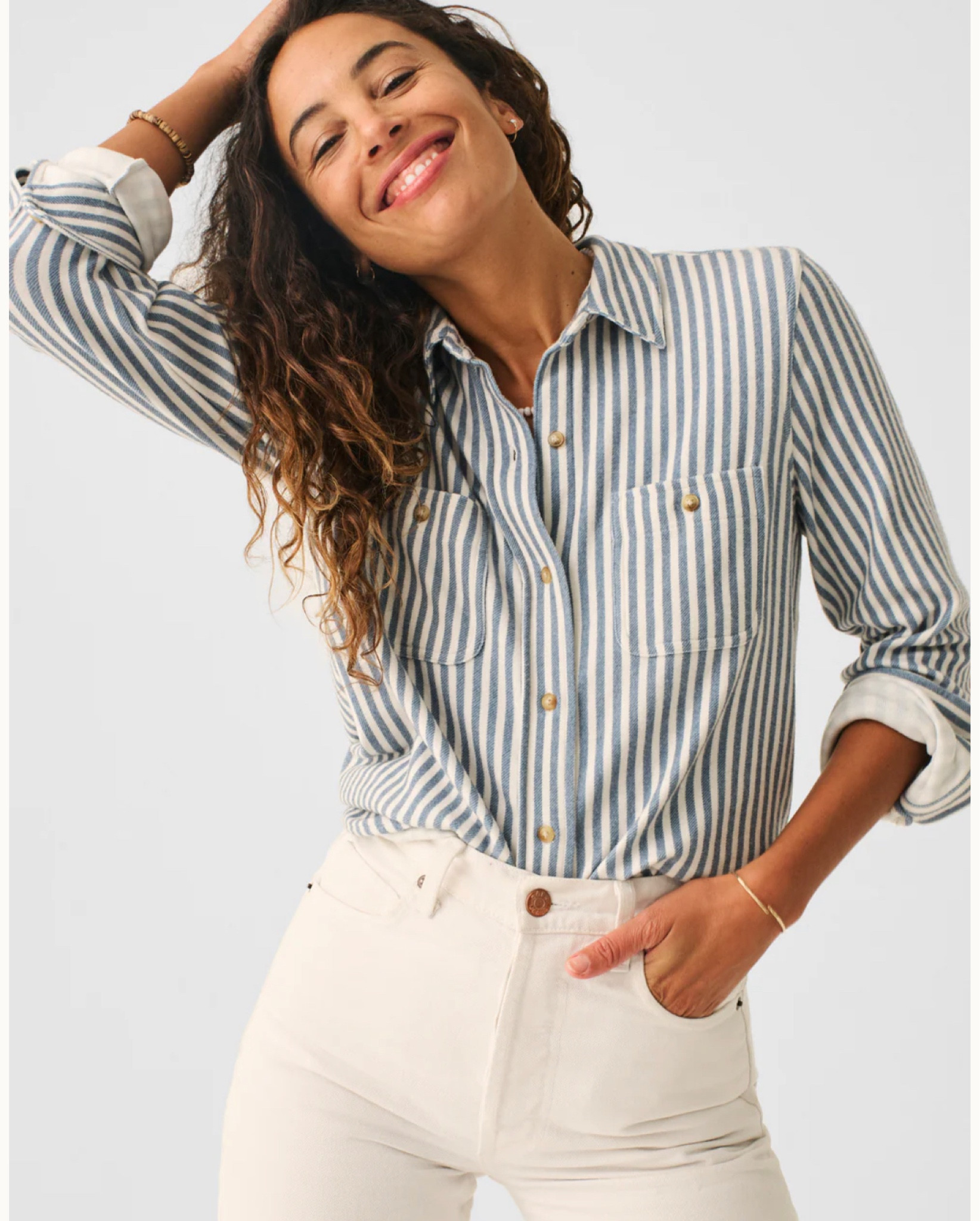 It’s like a sweater and button down in one in the softest stretchiest fabric.  I own 3.  Everyone needs a classic blue and white stripe top in their closet, loving the gold button detail.  It’s a great Mother’s Day gift too.

Spring tops | classic style | button down | best selling top | spring outfits | blue and white stripes | July 4th outfit | spring outfits | gifts for her

#SpringOutfit #SpringStyle #SpringTops #ClassicStyle #ClassicOutfits #mothersday

#LTKSeasonal #LTKGiftGuide #LTKFind