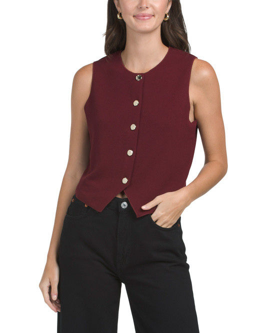 Sleeveless Crew Neck Sweater Vest | TJ Maxx