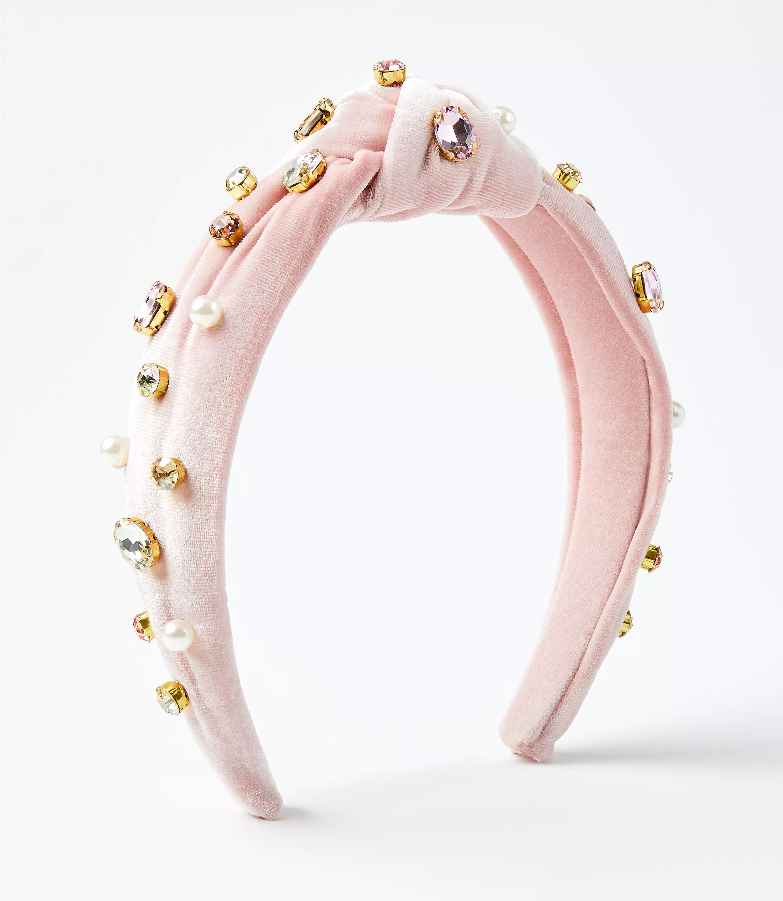 Pearlized Sparkle Velvet Top Knot Headband | LOFT