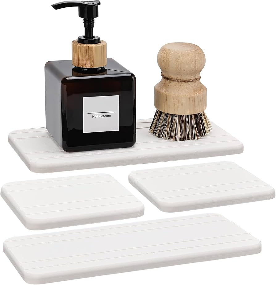 evory Set of 4 Water Absorbent Diatomite Tray, Kitchen Soap Tray,Diatomaceous Earth Bathroom Soap... | Amazon (US)