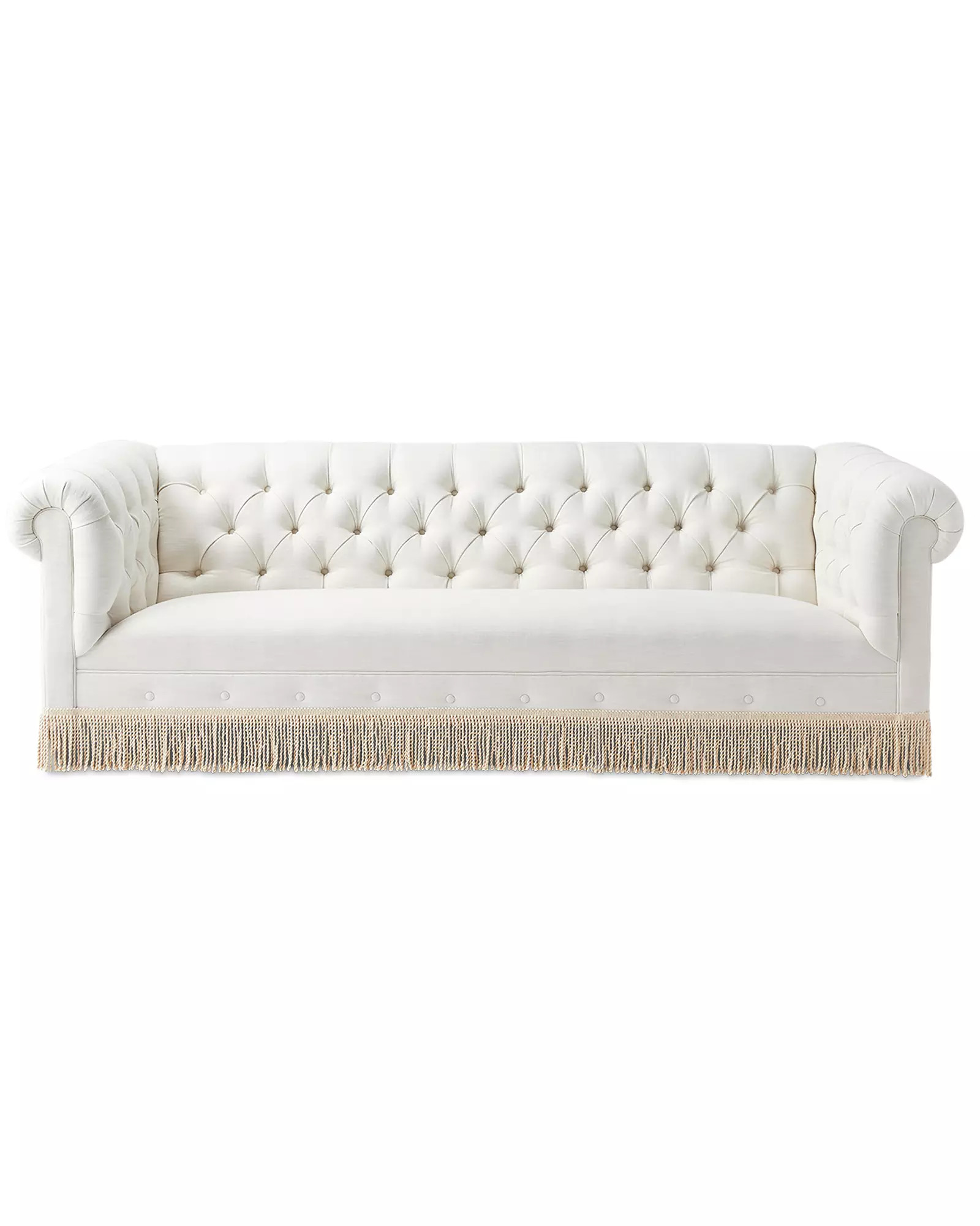 Chatham Sofa - Perennials Sea Salt Basketweave with Fringe | Serena and Lily