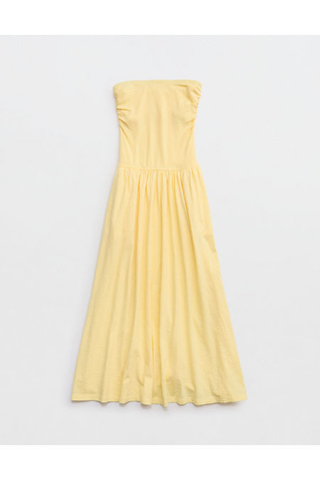 Aerie Happiest Tube Midi Dress Women's Citron XXS | Aerie