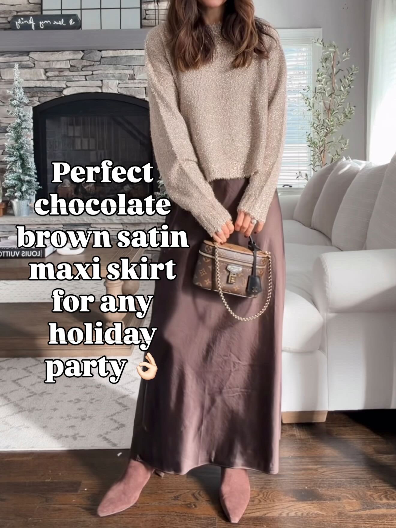 The prettiest chocolate brown satin maxi skirt for any holiday party 🤎✨
So flattering, drapey, and easy to style with any neutral sweater. Wearing XS.

#LTKOver40 #LTKHoliday #LTKGiftGuide