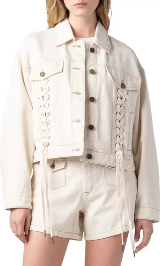 Lace-Up Denim Jacket | Nordstrom