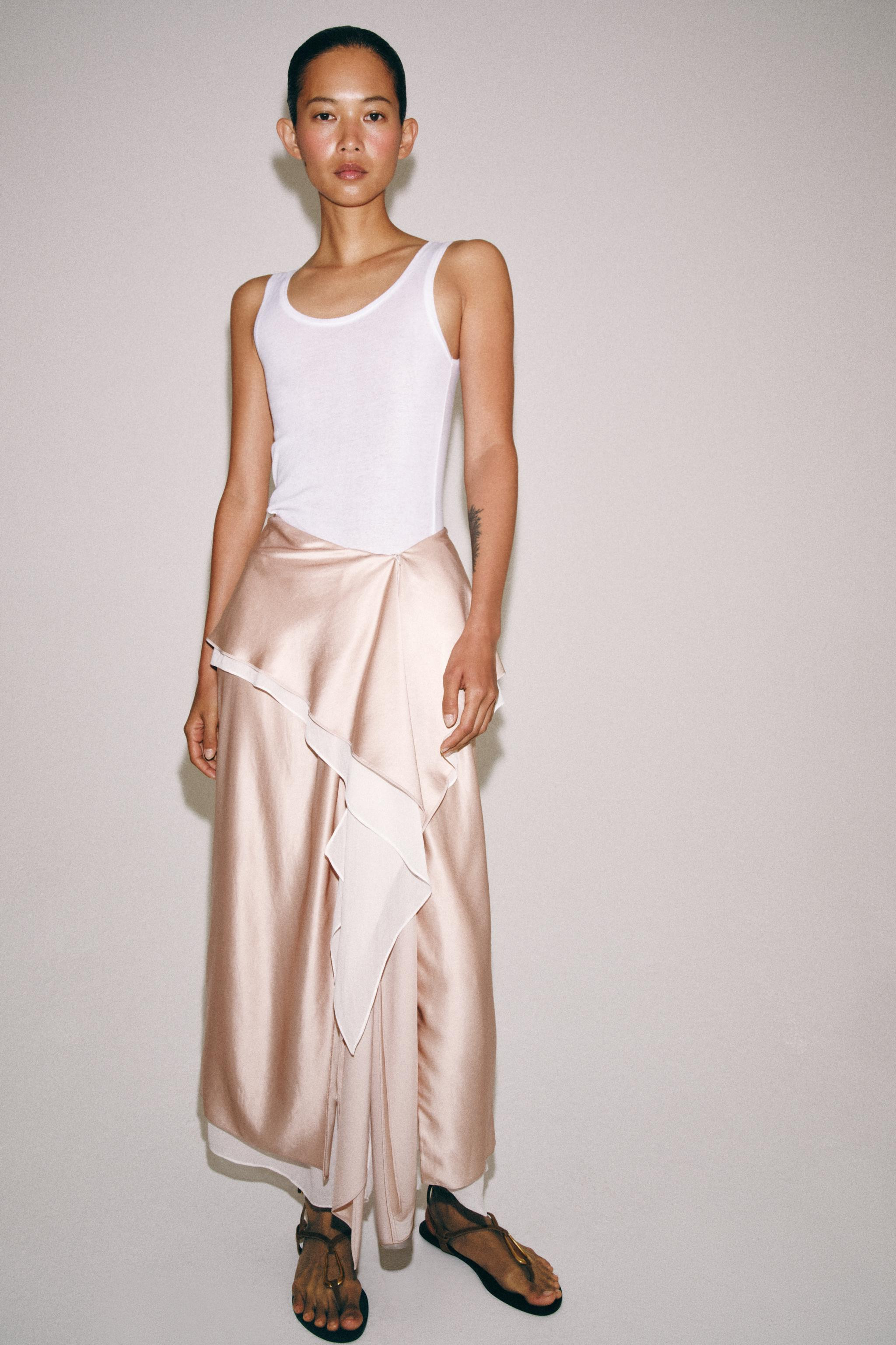ZW COLLECTION FLOWY SATIN EFFECT SKIRT | Zara US