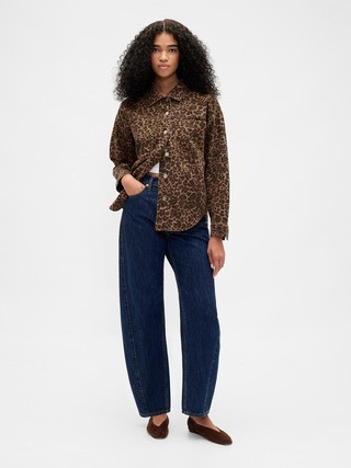 UltraSoft Leopard Denim Shirt Jacket | Gap (US)