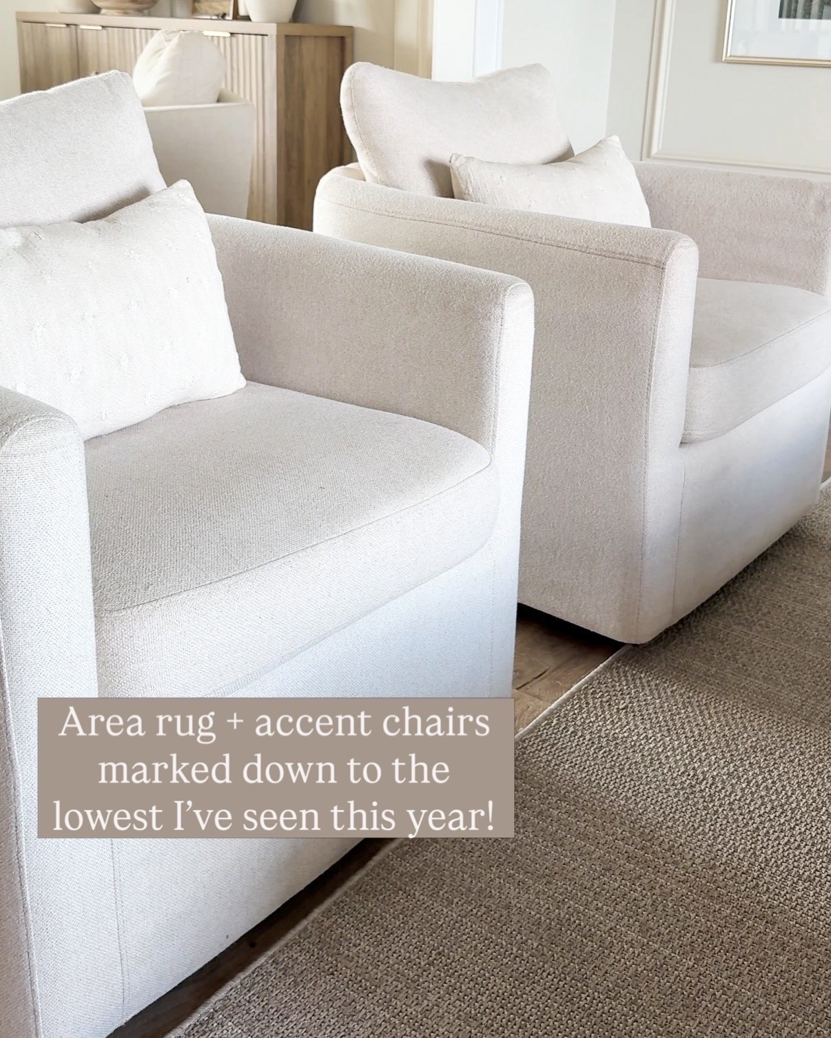 Accent chairs and area rug lowest prices of the year!!!! Highly recommend both!

Area rug, neutral rug, accent chairs, swivel chair, living room, living room chair 

#LTKSaleAlert #LTKHome
